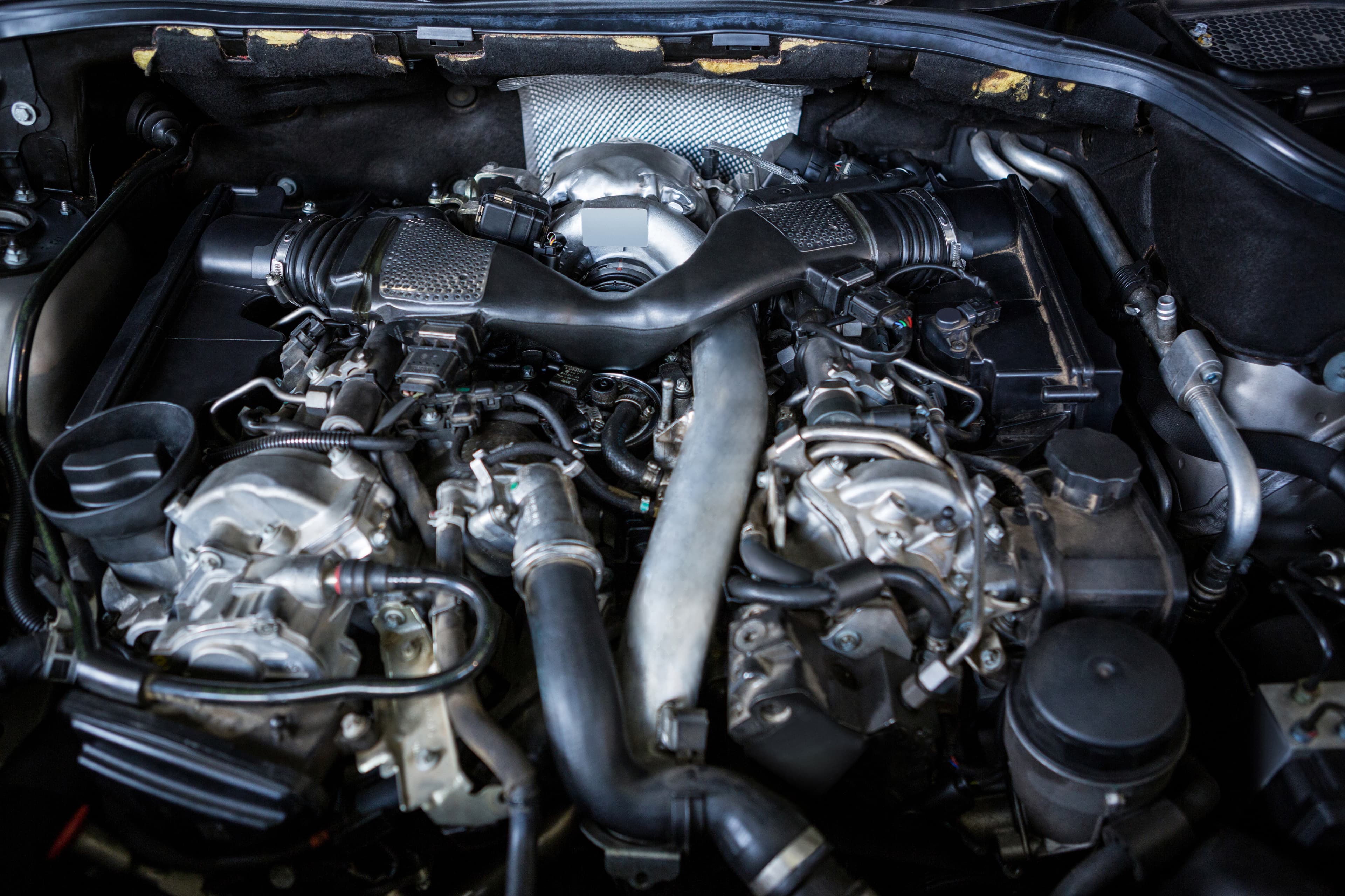 Clean golden oil and brand new performance air filter